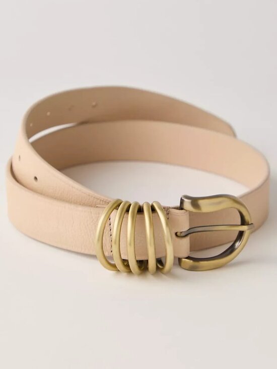 NWT Free People Rori Leather Belt in Cream main image 5